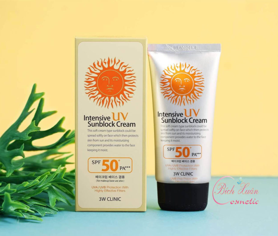 Kem chống nắng 3W Clinic Intensive UV Sunblock Cream SPF50 Hàn Quốc