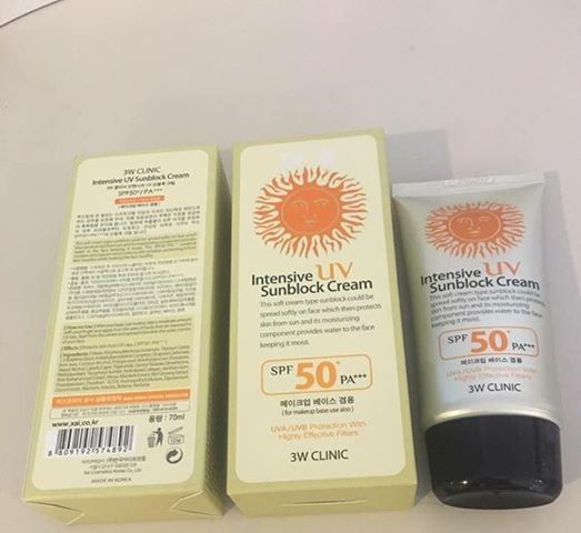 Kem chống nắng 3W Clinic Intensive UV Sunblock Cream SPF50 Hàn Quốc - Hình ảnh 3